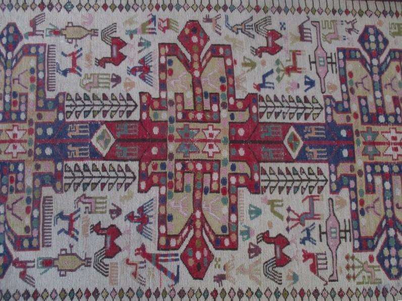 Vintage hand knotted Middle Eastern tribal Soumak/Sumak rug - 1500mm x 1020mm - AWESOME!