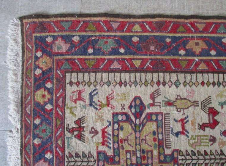 Vintage hand knotted Middle Eastern tribal Soumak/Sumak rug - 1500mm x 1020mm - AWESOME!