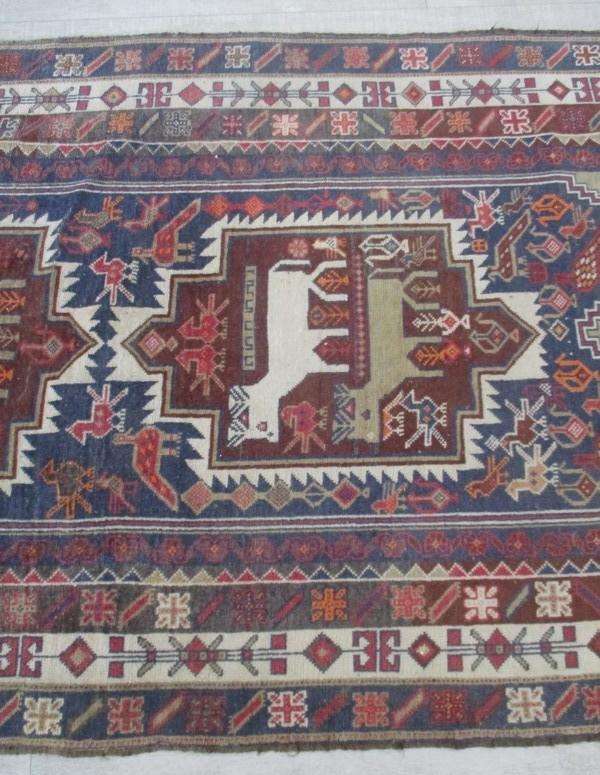Large antique Nomadic Caucasian Kazak/Lenkoran hand knotted rug - 202cmx111cm (2020mm x 1110mm)