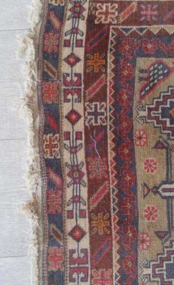 Large antique Nomadic Caucasian Kazak/Lenkoran hand knotted rug - 202cmx111cm (2020mm x 1110mm)