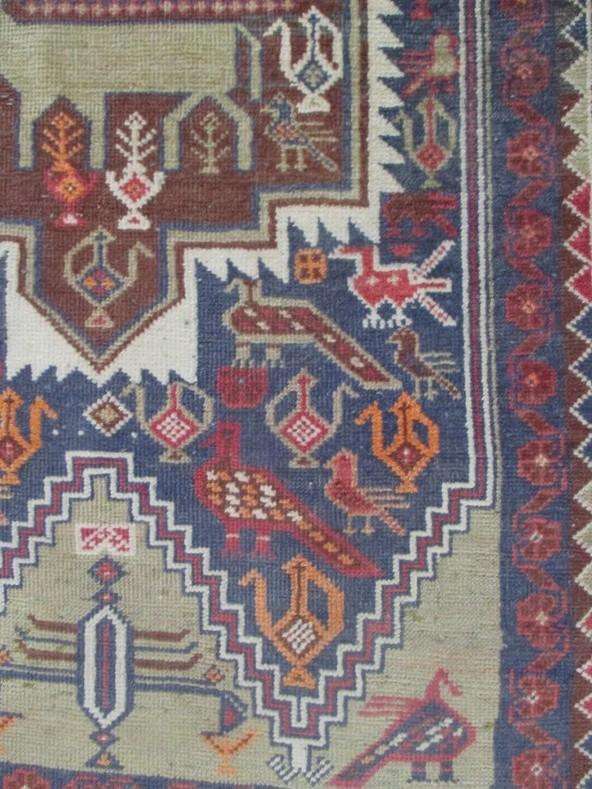 Large antique Nomadic Caucasian Kazak/Lenkoran hand knotted rug - 202cmx111cm (2020mm x 1110mm)