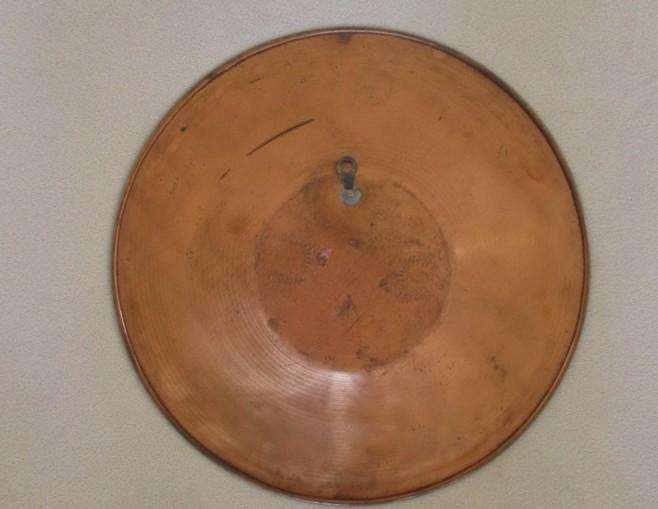 Gorgeous hand enamelled Turkish copper plate with intricate central mandalla