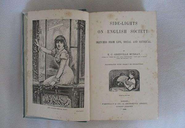 1889 - lovely old Victorian book dedicated to Queen Victoria - Side Lights on English Society