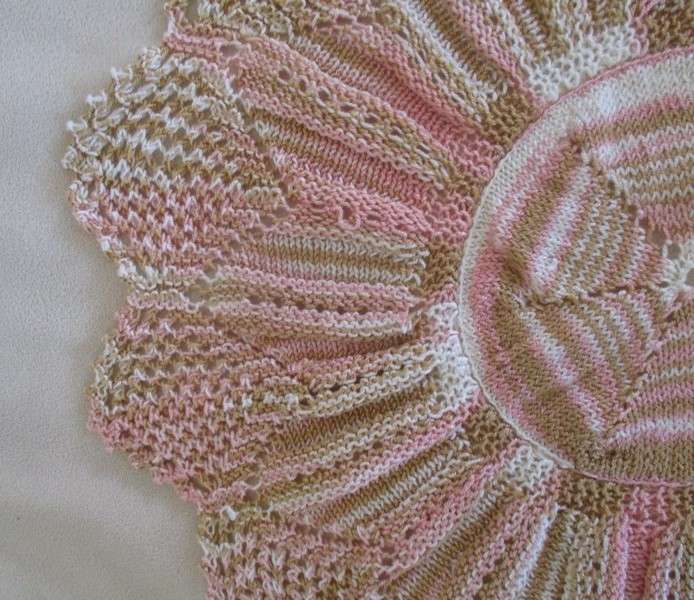 lovely hand crocheted cloth in pretty pastel colours