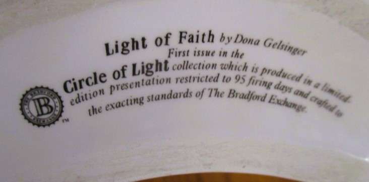 Limited edition porcelain "Circle of Light" Angel candlestick - First issue - "Faith" - signed