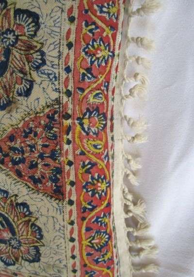 Not often found - a vintage hand blocked (natural dyed) Persian/Iranian Ghalamkar cushion