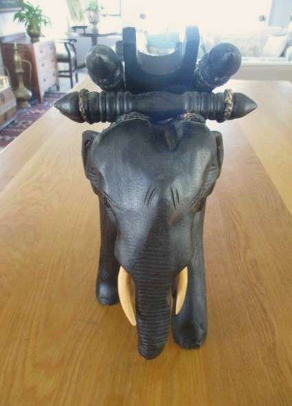 Not your average elephant - Very large, beautifully carved and ornate wooden Indian Elephant