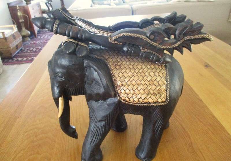 Not your average elephant - Very large, beautifully carved and ornate wooden Indian Elephant