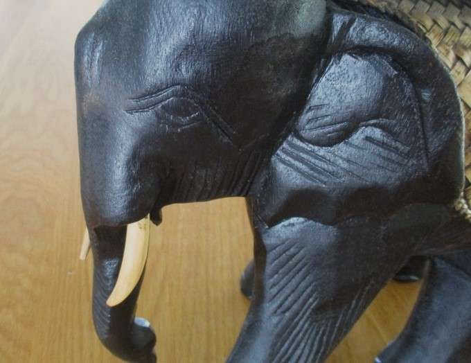 Not your average elephant - Very large, beautifully carved and ornate wooden Indian Elephant