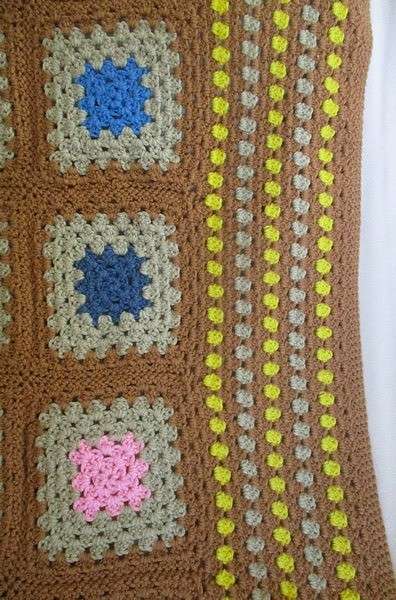 Relisted - A lovely hand crocheted wool blanket