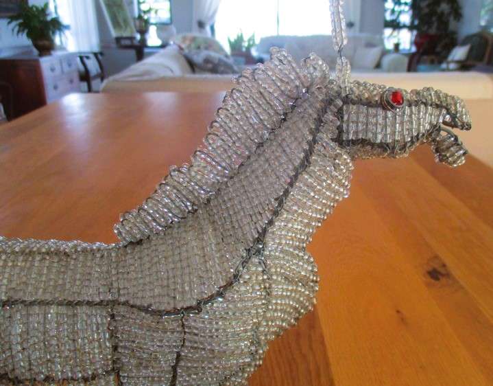 A large bead and wire horse - so artistically made!