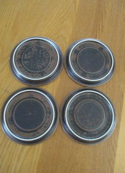 Four large vintage Arabia Ruska, Finland cups and saucers