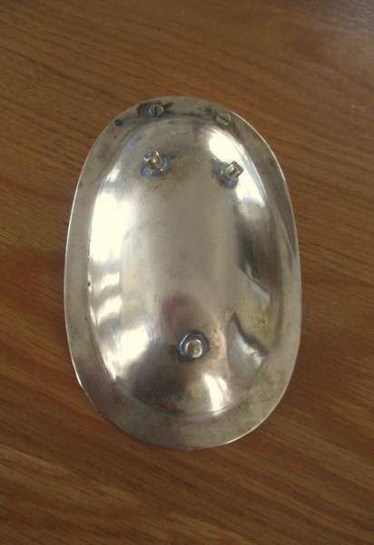 Vintage enamelled solid brass soap dish - bath tub shape
