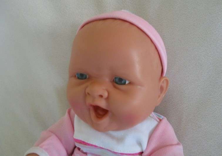 Such a happy, chubby, anatomically correct baby girl!