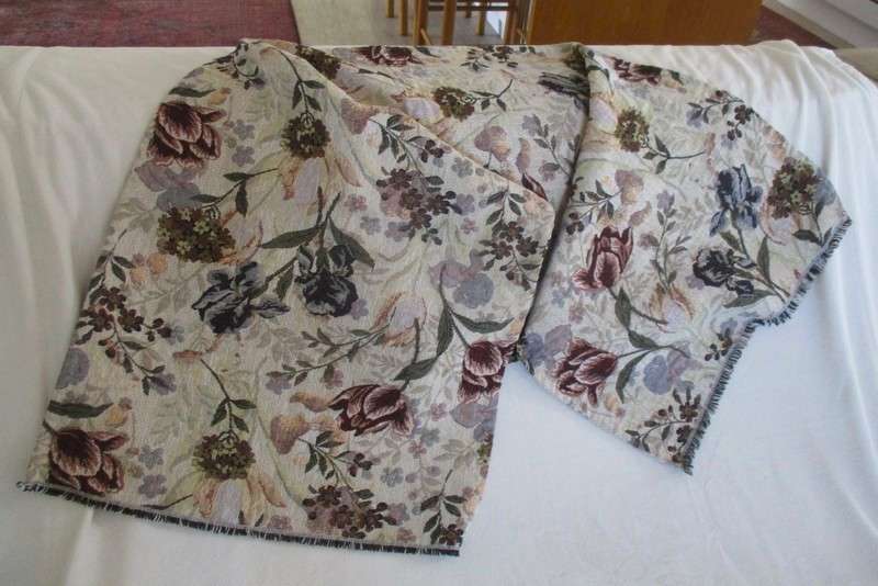 A stunning floral runner made from woven material