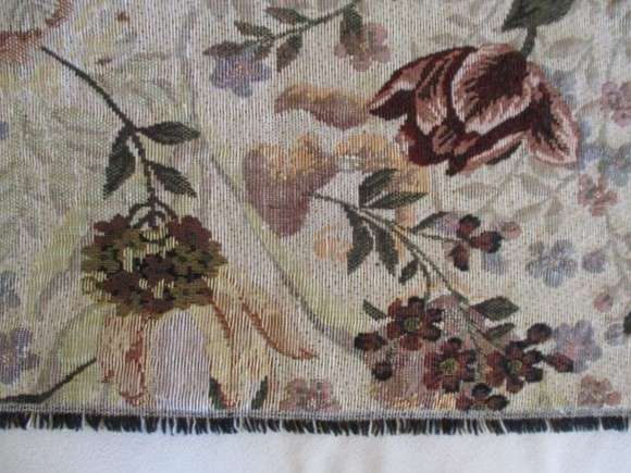 A stunning floral runner made from woven material