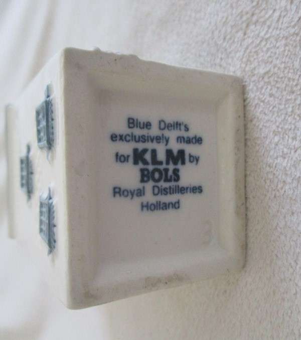 Vintage Blue Delfts KLM Bols miniature house no 3 - excellent condition & still sealed with contents