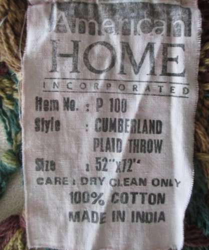 A large Indian woven cotton Cumberland plaid throw - reversable