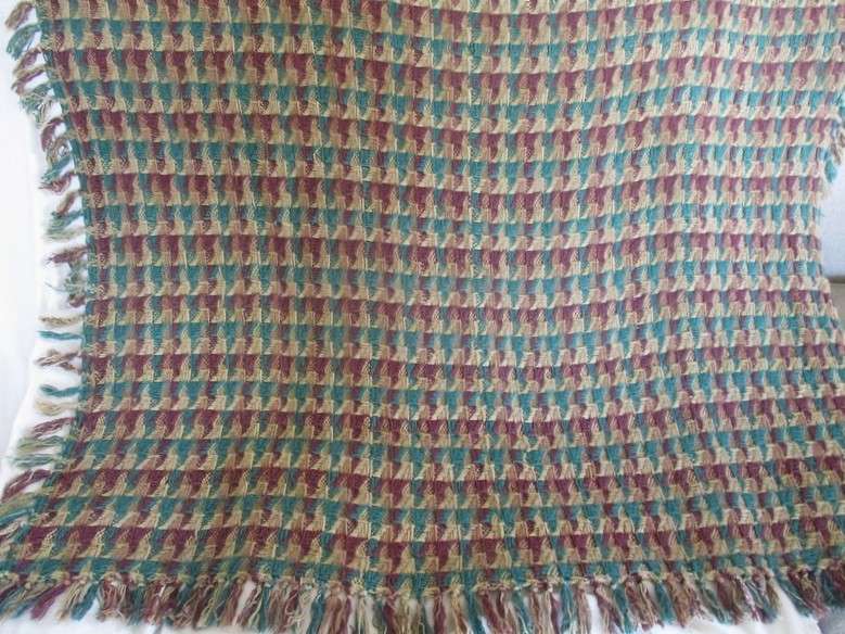 A large Indian woven cotton Cumberland plaid throw - reversable