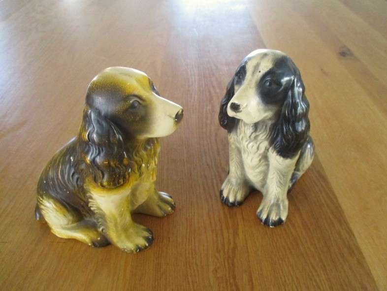 Batch of four antique and vintage dogs