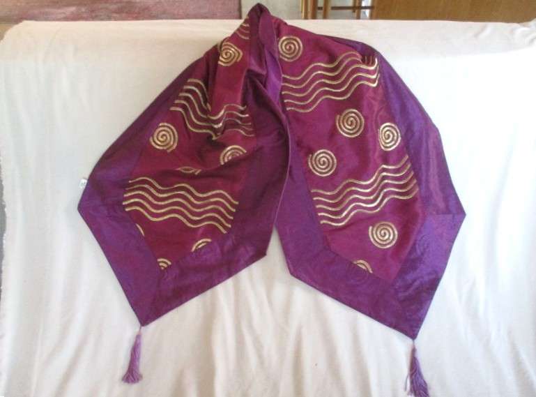A beautiful embroidered runner/end of bed flag made in India