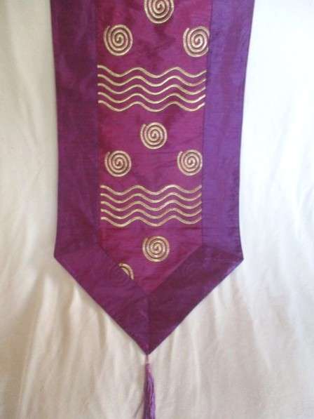 A beautiful embroidered runner/end of bed flag made in India