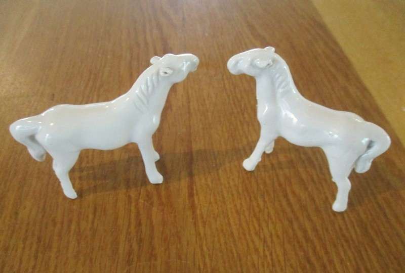 Six vintage 1950's miniature Blanc De Chine porcelain Chinese horses - excellent condition