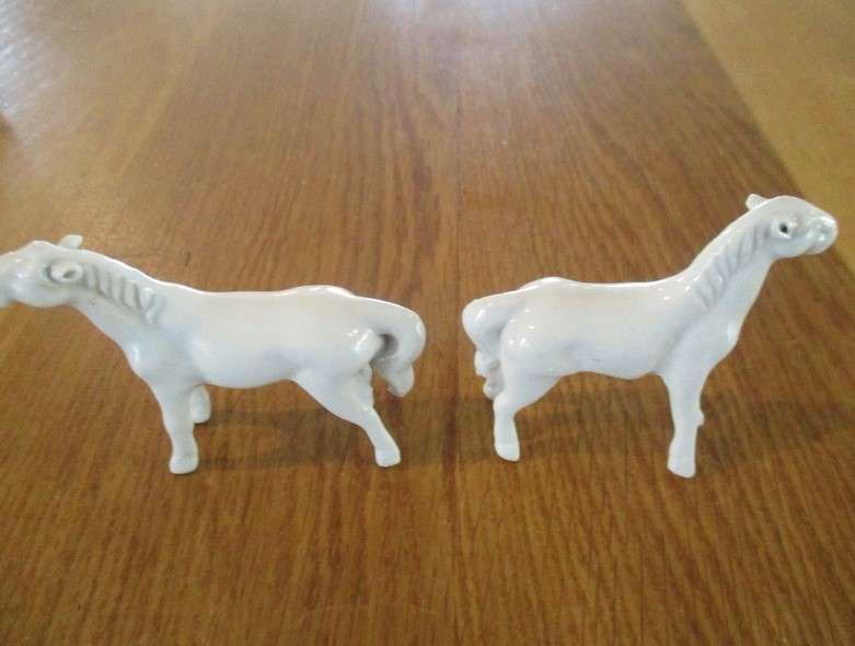 Six vintage 1950's miniature Blanc De Chine porcelain Chinese horses - excellent condition