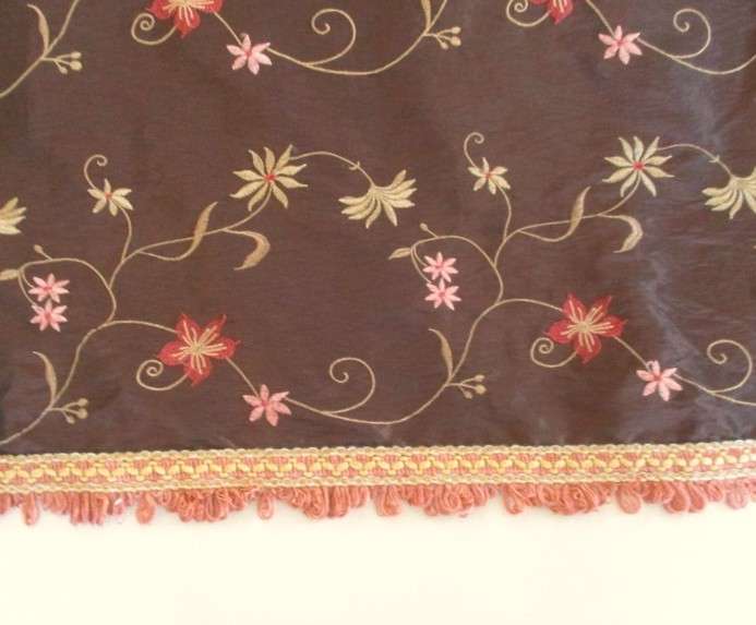 A large embroidered satin throw/cloth - 224cm x 152cm (2240mm x 1520mm)