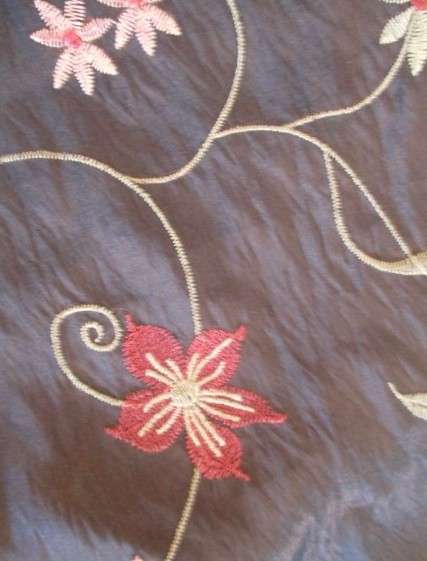A large embroidered satin throw/cloth - 224cm x 152cm (2240mm x 1520mm)