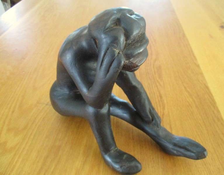 Awesome sculptures!!  Rodin's Thinkers African style - hand carved wood