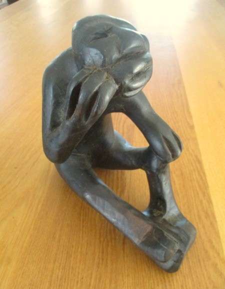 Awesome sculptures!!  Rodin's Thinkers African style - hand carved wood