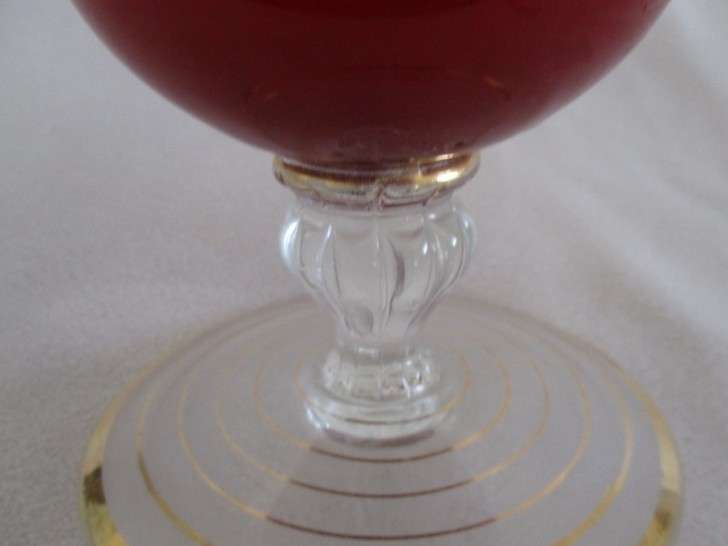 Clear pontil mark - Unusually large Murano hand blown and painted vase with floral & gilt design