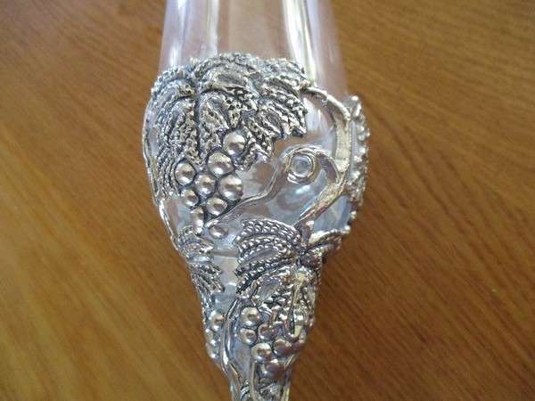 For that romantic celebration - two ornate champagne glasses on tray