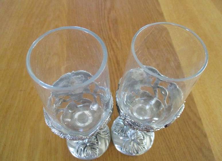 For that romantic celebration - two ornate champagne glasses on tray