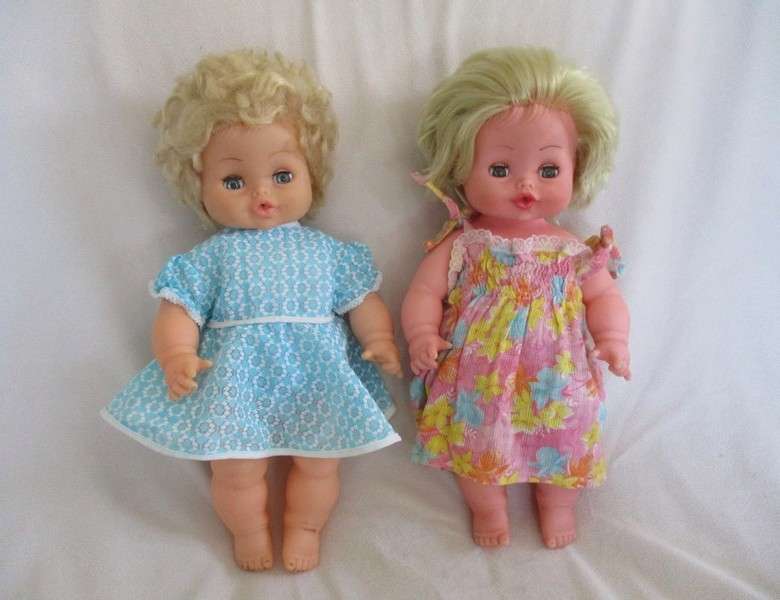 Two very sweet vintage rubber dolls