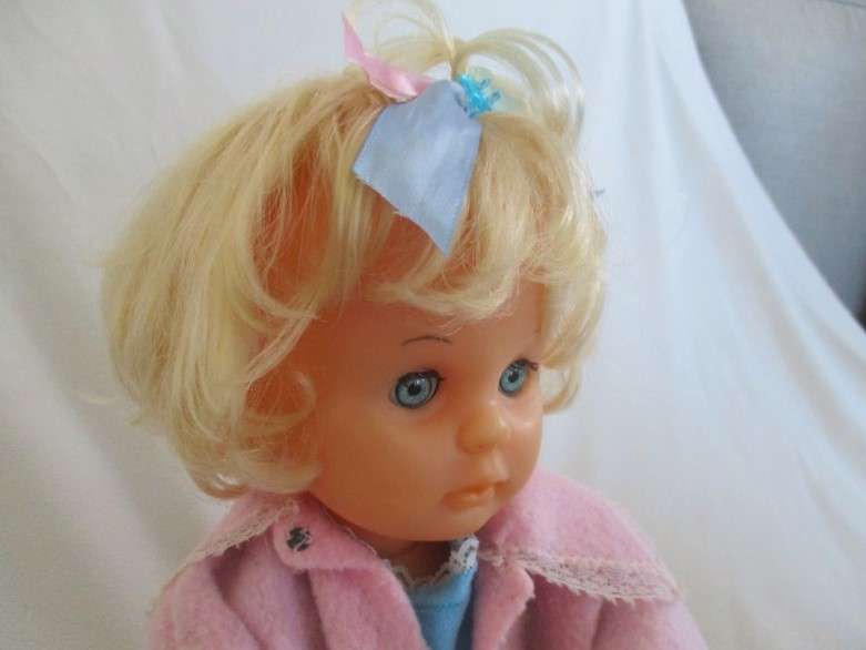 Beautiful Vintage 42cm tall First Love twisty body doll in cute nightie and nightgown