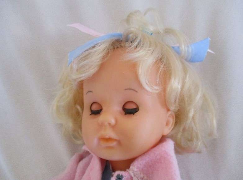 Beautiful Vintage 42cm tall First Love twisty body doll in cute nightie and nightgown