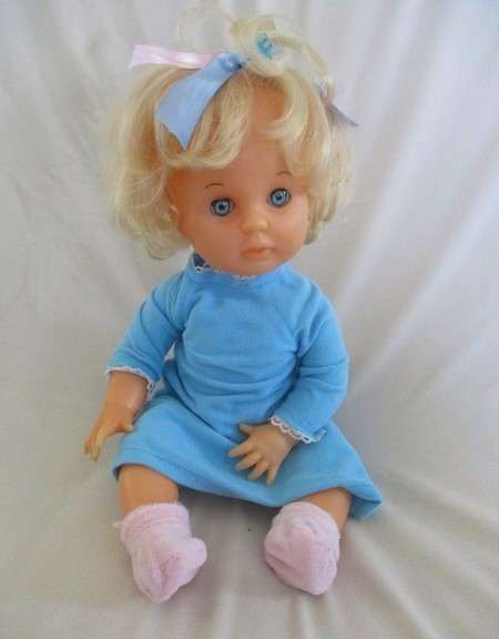 Beautiful Vintage 42cm tall First Love twisty body doll in cute nightie and nightgown