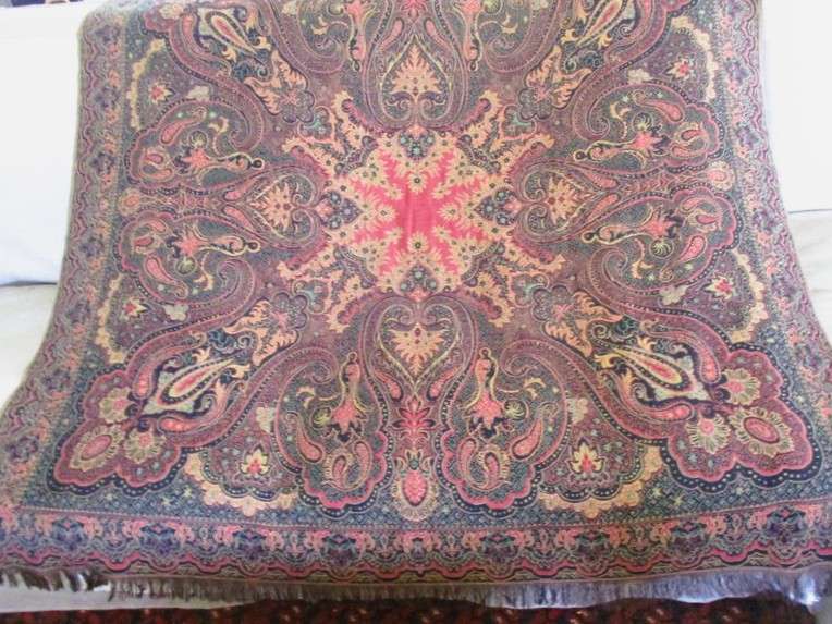 Price reduced! Rare find! Very large vintage/antique Kashmir throw/cloth/piano shawl