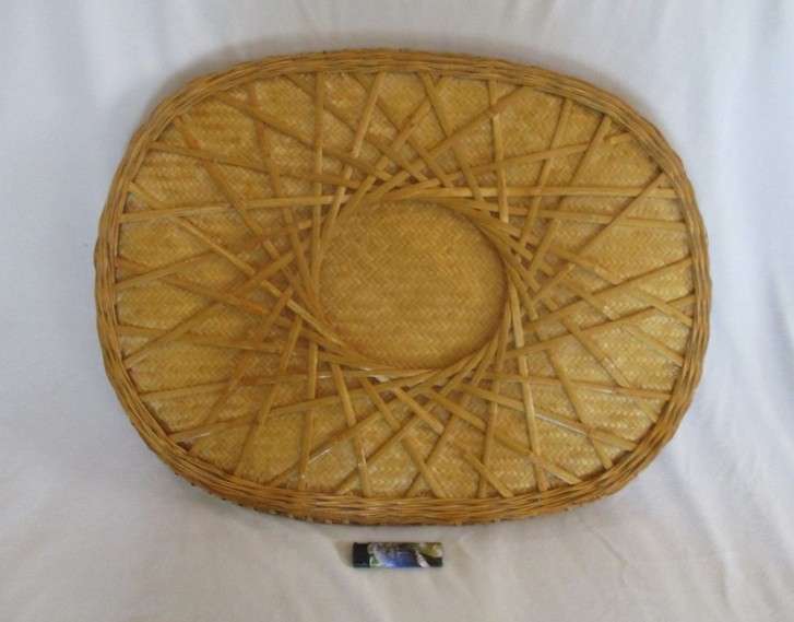 For the hostess - serve  artisan breads & rolls in this very large, well made woven bamboo tray