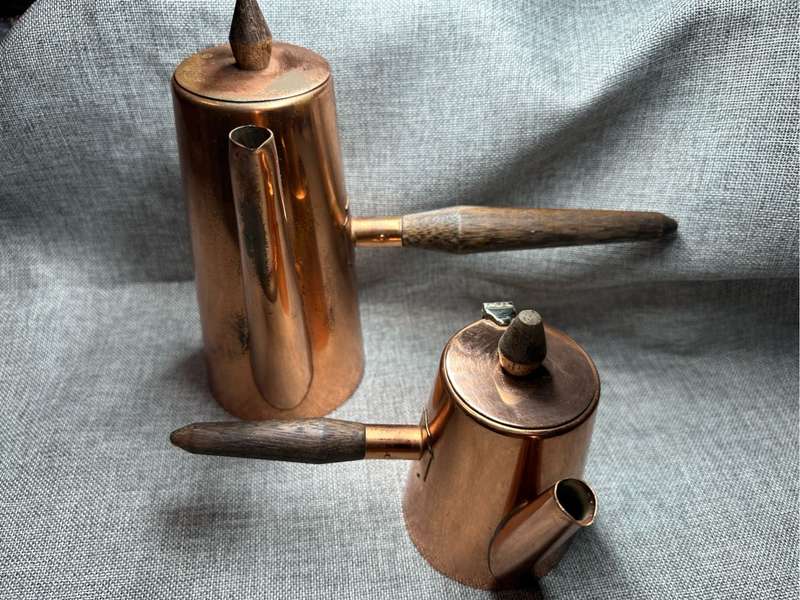 Retro copper coffee pots