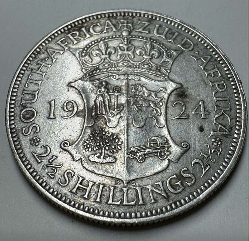 1924 Union of SA 2 1/2 shilling coin