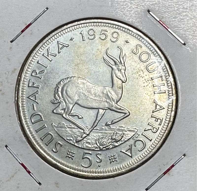 1959 5 Shilling Union of SA Coin