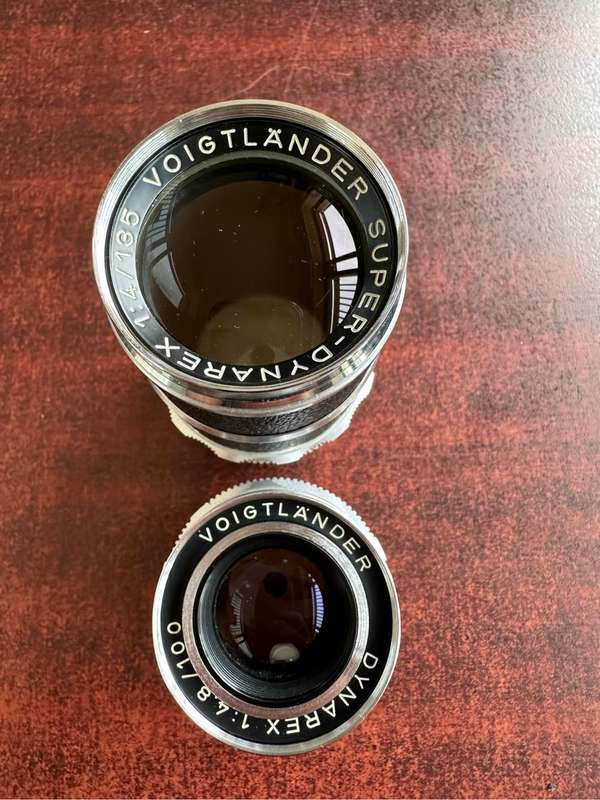 2 lenses by Voigtländer -  1:4 / 135 lense and a 1:4.8 / 100