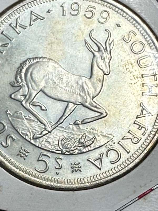 1959 5 Shilling Union of SA Coin