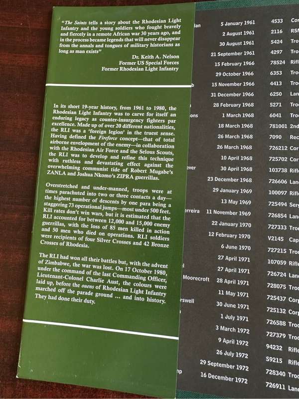 the Rhodesian War: The Saints - The Rhodesian Light Infantry. Book i