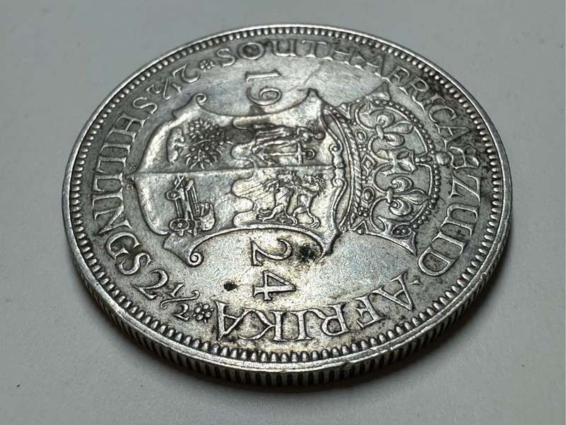 1924 Union of SA 2 1/2 shilling coin