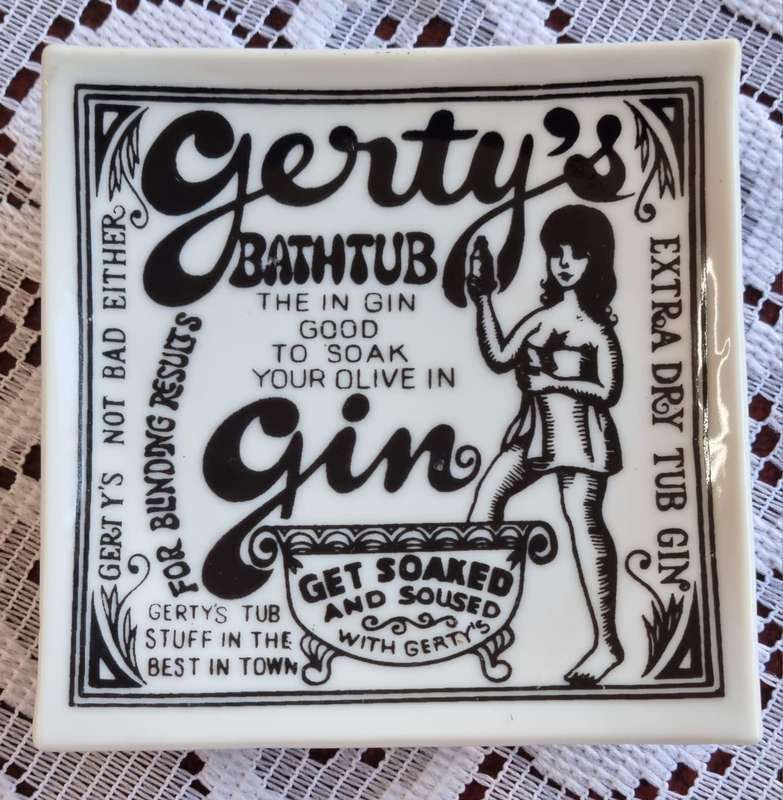 Rare Vintage Original Betty's & Gerty's Extra Dry Bathtub Gin Trays