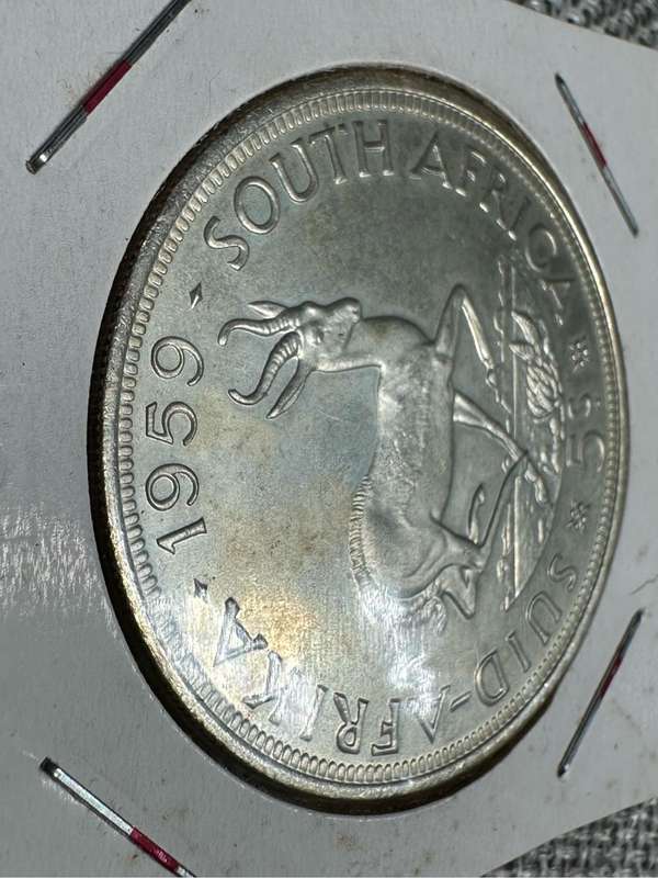 1959 5 Shilling Union of SA Coin